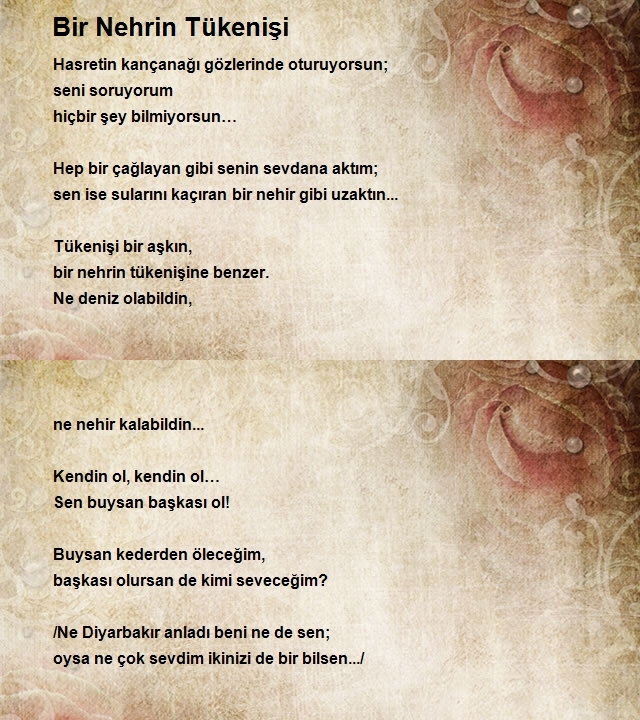 Bir Nehrin Tükenişi Şiiri